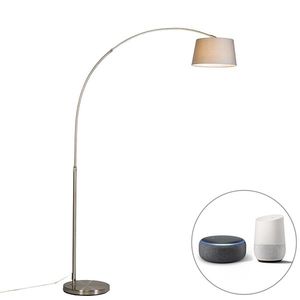 Inteligentná oblúková lampa s oceľovým tienidlom sivá vrátane WiFi A60 - Arc Basic vyobraziť
