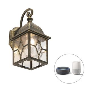 Inteligentná romantická vonkajšia nástenná lampa bronzová vrátane Wifi A60 - London vyobraziť