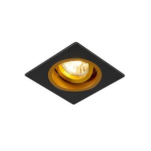 Inteligentné zapustené bodové svetlo čierne so zlatým štvorcom vrátane Wifi GU10 - Chuck vyobraziť