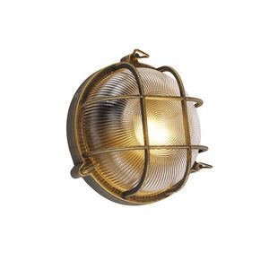 Nástenná a stropná lampa zlatá/mosadzná okrúhla IP44 - Noutica vyobraziť