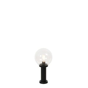 Vonkajšia stojaca lampa čierna s priehľadnou guľou 50 cm IP44 - Sfera vyobraziť