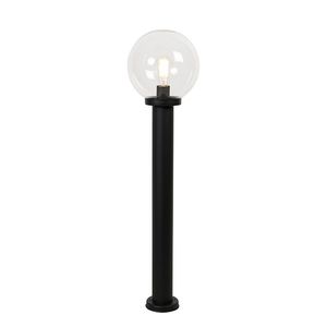 Stojaca vonkajšia lampa čierna s priehľadnou guľou 100 cm IP44 - Sfera vyobraziť