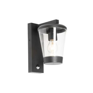 Vonkajšia nástenná lampa čierna IP44 s pohybovým senzorom - Joren vyobraziť