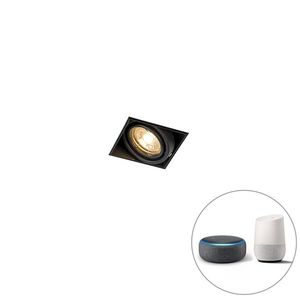 Inteligentné zapustené bodové svetlo čierne vrátane Wifi GU10 bez rámu - Oneon 1 vyobraziť