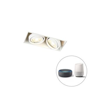 Inteligentné zapustené bodové svetlo biele bez rámu vrátane 2 WiFi GU10 - Oneon 2 vyobraziť