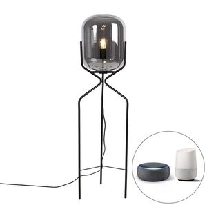 Inteligentná stojaca lampa čierna vrátane WiFi A60 dymové sklo - Bliss vyobraziť