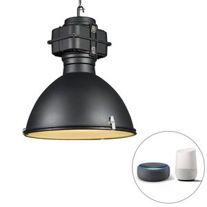 Inteligentné priemyselné závesné svietidlo čierne 53 cm vrátane A60 Wifi - Sicko vyobraziť