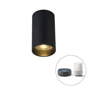 Inteligentné moderné bodové svetlo čierne vrátane WiFi GU10 - Tuba vyobraziť