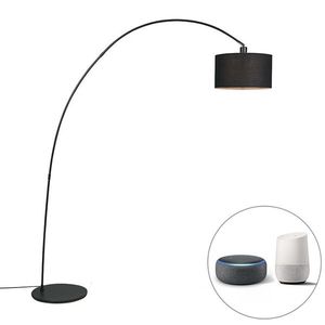 Inteligentná moderná oblúková stojaca lampa čierna vrátane A60 Wifi - Vinossa vyobraziť