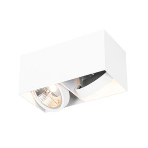 Dizajnový reflektor s obdĺžnikovým AR111 2-svetlo - Box vyobraziť