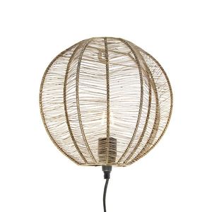 Priemyselná nástenná lampa bronzová s čiernou - Dong vyobraziť