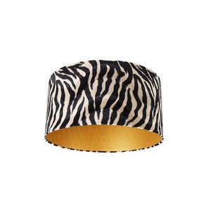 Zamatový tienidlo lampy Zebra Print 50/50/25 zlatý interiér vyobraziť