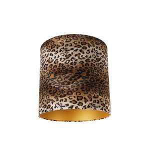 Zamatový tienidlo lampy leopardí vzor 40/40/40 zlatý interiér vyobraziť