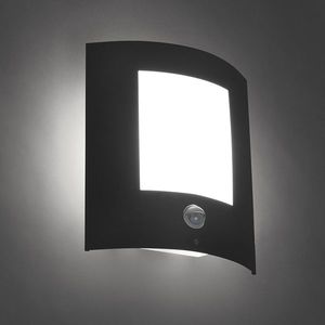 Vonkajšia nástenná lampa antracit s pohybovým senzorom IP44 - Emmerald 1 vyobraziť