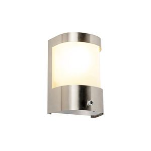 Vonkajšia nástenná lampa z nehrdzavejúcej ocele so senzorom súmraku - Mira vyobraziť