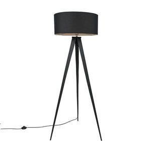 Moderná stojaca lampa čierna s čiernym tienidlom - Ilse vyobraziť