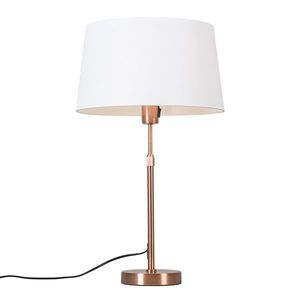 Stolná lampa medená s bielym tienidlom 35 cm nastaviteľná - Parte vyobraziť