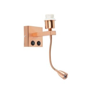 Moderná nástenná lampa medená s flexibilným ramenom - Brescia Combi vyobraziť