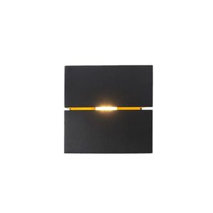 Moderná nástenná lampa čierna a zlatá 9, 7 cm - Transfer Groove vyobraziť