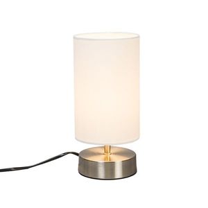 Moderná stolná lampa biela okrúhla 12 cm stmievateľná - Milo 2 vyobraziť