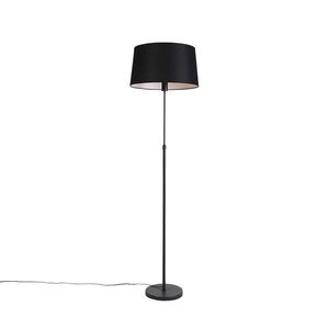 Stojaca lampa čierna s čiernym ľanovým tienidlom 45 cm nastaviteľná - Parte vyobraziť