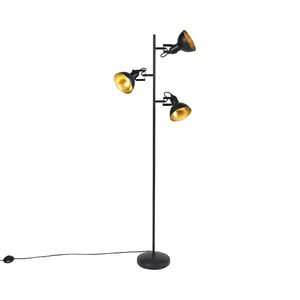 Inteligentná stojaca lampa čierna so zlatou farbou 3 svetlá vrátane 3 WiFi P45 - Tommy vyobraziť