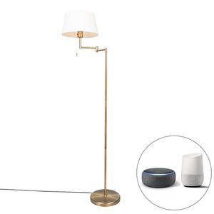 Inteligentná klasická stojaca lampa bronzová s bielou vrátane WiFi A60 - Ladas Fix vyobraziť