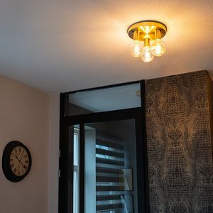 Stropné svietidlo Art Deco zlaté okrúhle - Facil 3 vyobraziť