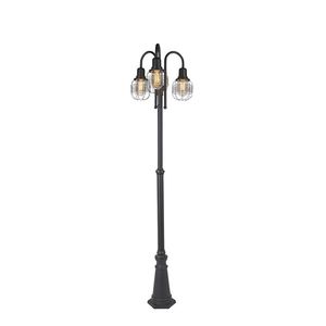 Rustikálna vonkajšia lampa čierna 3-svetlo IP44 - Guardado vyobraziť