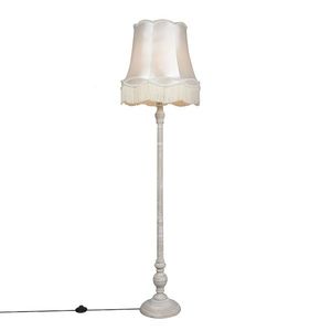 Stojaca lampa sivá s tienidlom Granny krémová - Classico vyobraziť