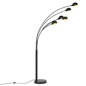 Dizajnová stojaca lampa čierna 5-svetlo - Sixties Marmo vyobraziť