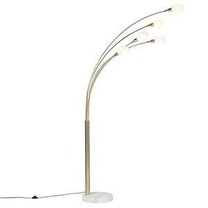 Art Deco stojaca lampa zlatá 5-svetlo - Sixties Marmo vyobraziť