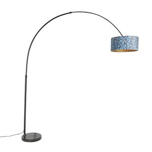 Oblúková lampa čierna zamatový tienidlo motýľový dizajn so zlatom 50 cm - XXL vyobraziť