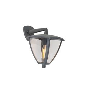 Klasická vonkajšia lampa na stenu tmavosivá IP44 - Platar vyobraziť