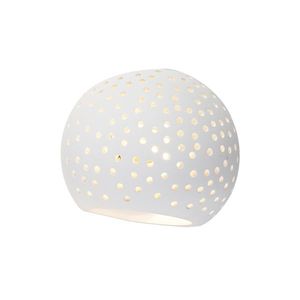 Vintage nástenná lampa biela omietka guľa - Blur vyobraziť