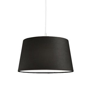 Moderné závesné svietidlo biele s čiernym tienidlom 45 cm - Pendant vyobraziť