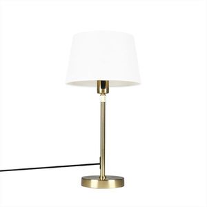 Stolná lampa zlatá/mosadzná s bielym tienidlom 25 cm nastaviteľná - Parte vyobraziť