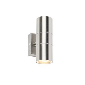 Vonkajšia nástenná lampa oceľová 2-svetlá IP44 - Duo vyobraziť