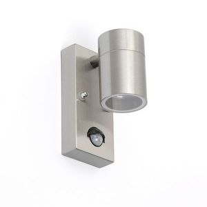 Vonkajšia nástenná lampa oceľ IP44 s pohybovým senzorom - Solo vyobraziť