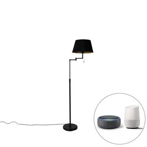 Inteligentná stojaca lampa čierna s čiernym tienidlom vrátane Wifi A60 - Ladas Deluxe vyobraziť