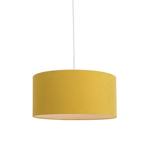 Závesné svietidlo biele so žltým tienidlom 50 cm - Combi 1 vyobraziť