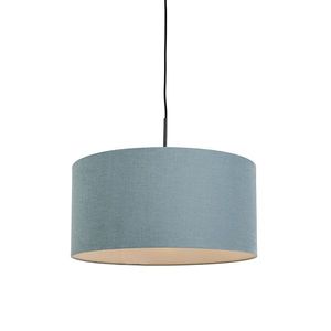 Závesné svietidlo čierne s modrým tienidlom 50 cm - Combi 1 vyobraziť