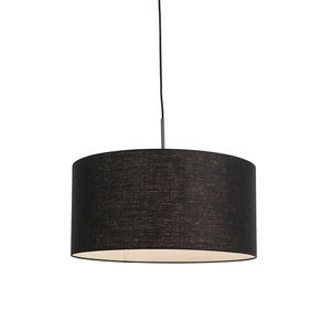Moderné závesné svietidlo čierne s čiernym tienidlom 50 cm - Combi 1 vyobraziť
