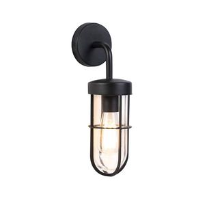 Rustikálna vonkajšia nástenná lampa čierna so sklom - Elza vyobraziť