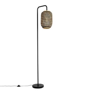 Orientálna stojaca lampa bambusová s čiernou - Yvonne vyobraziť