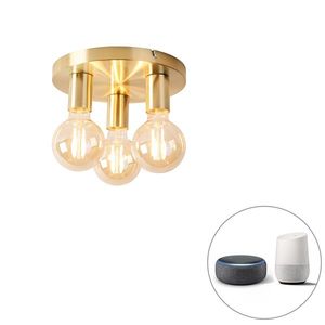 Inteligentné stropné svietidlo zlaté okrúhle vrátane 3 Wifi G95 - Facil vyobraziť