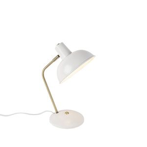 Retro stolná lampa biela s bronzom - Milou vyobraziť