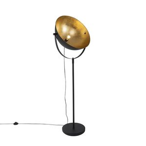 Priemyselná stojaca lampa čierna 50 cm so zlatým nastaviteľným - Magnax vyobraziť