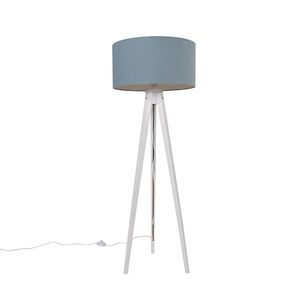 Stojaca lampa trojnožka biela so svetlomodrým tienidlom 50 cm - Tripod Classic vyobraziť