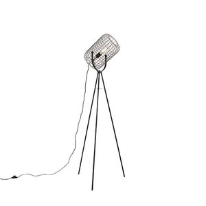Priemyselná stojaca lampa trojnožka oceľ čierna - Bliss Vefa vyobraziť